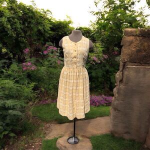 Vintage Cottage Cotton Dress, Size Large,